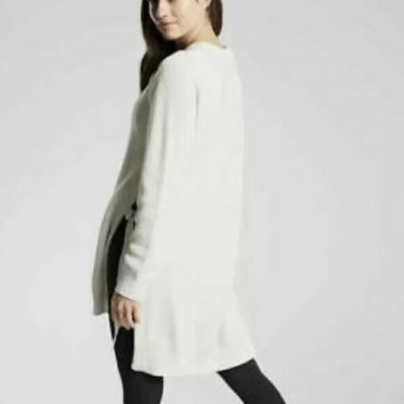 Athleta West End Tunic Sweater Slit side belt White/Ivory Size S - Picture 5 of 14